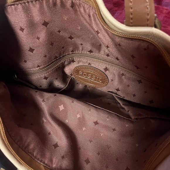 Fossil Leather Messenger Tote Crossbody NWT - Picture 12 of 15